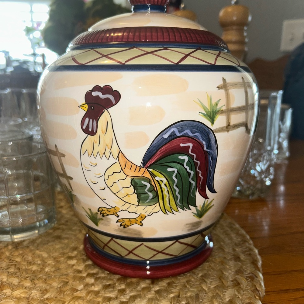 Rooster Design Ceramic Food Storage Jar